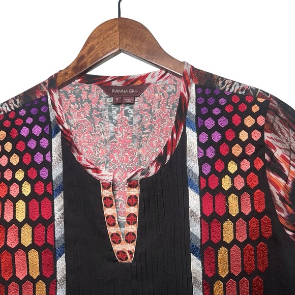 Ranna Gill Anthropologie Embroidered Spectral‎ Peasant Top Blouse Size Small - Picture 5 of 8